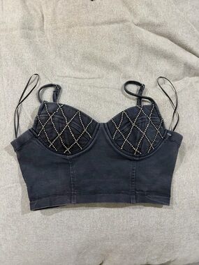 Haute Monde studded crop Top
